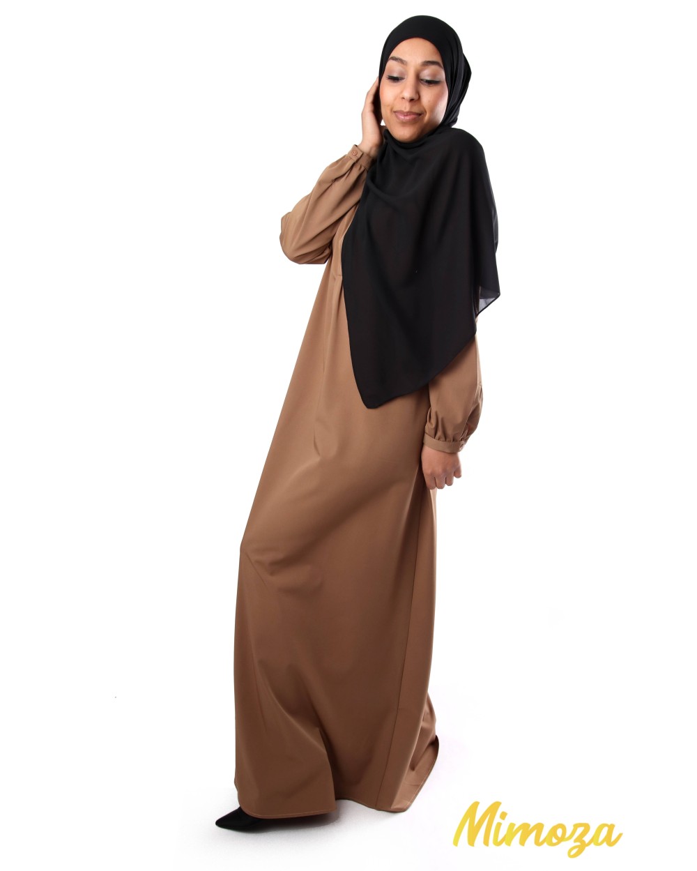  Abaya  robe  longue Atemporelle Taille S M Couleur  Coffee 