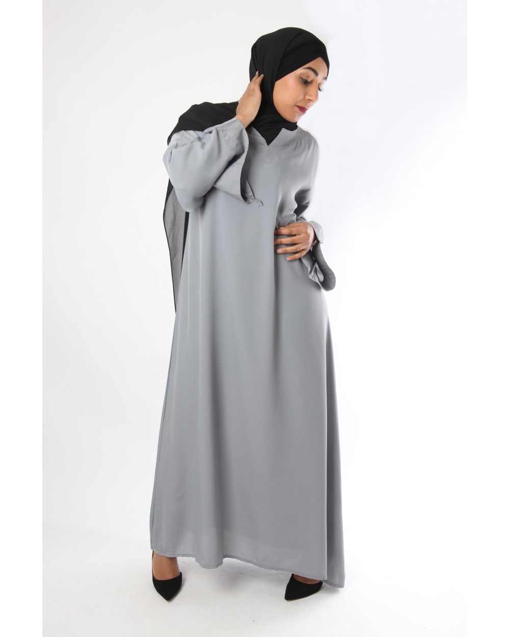  Abaya  El Bassira Saluna Taille 2 Couleur Kaki Taille 2 