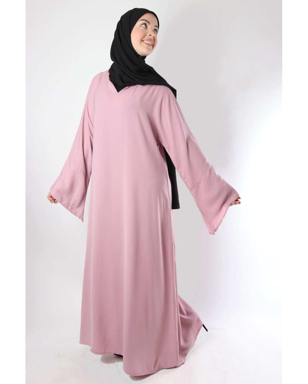  Abaya  vas e El  Bassira  Cubra Taille 2 Couleur Rose Taille 