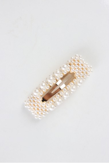 Barrette clip perles