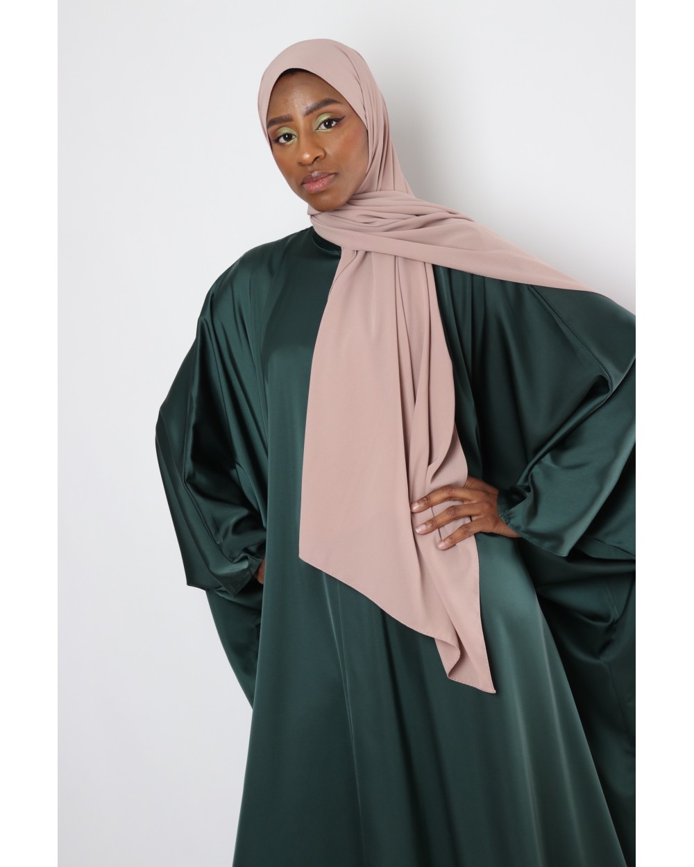  Abaya  papillon  Saphira Taille S M Couleur Vert Bouteille 