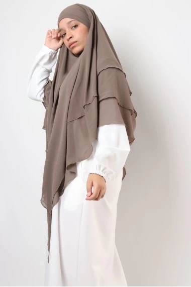 Khimar 3 voiles mousseline