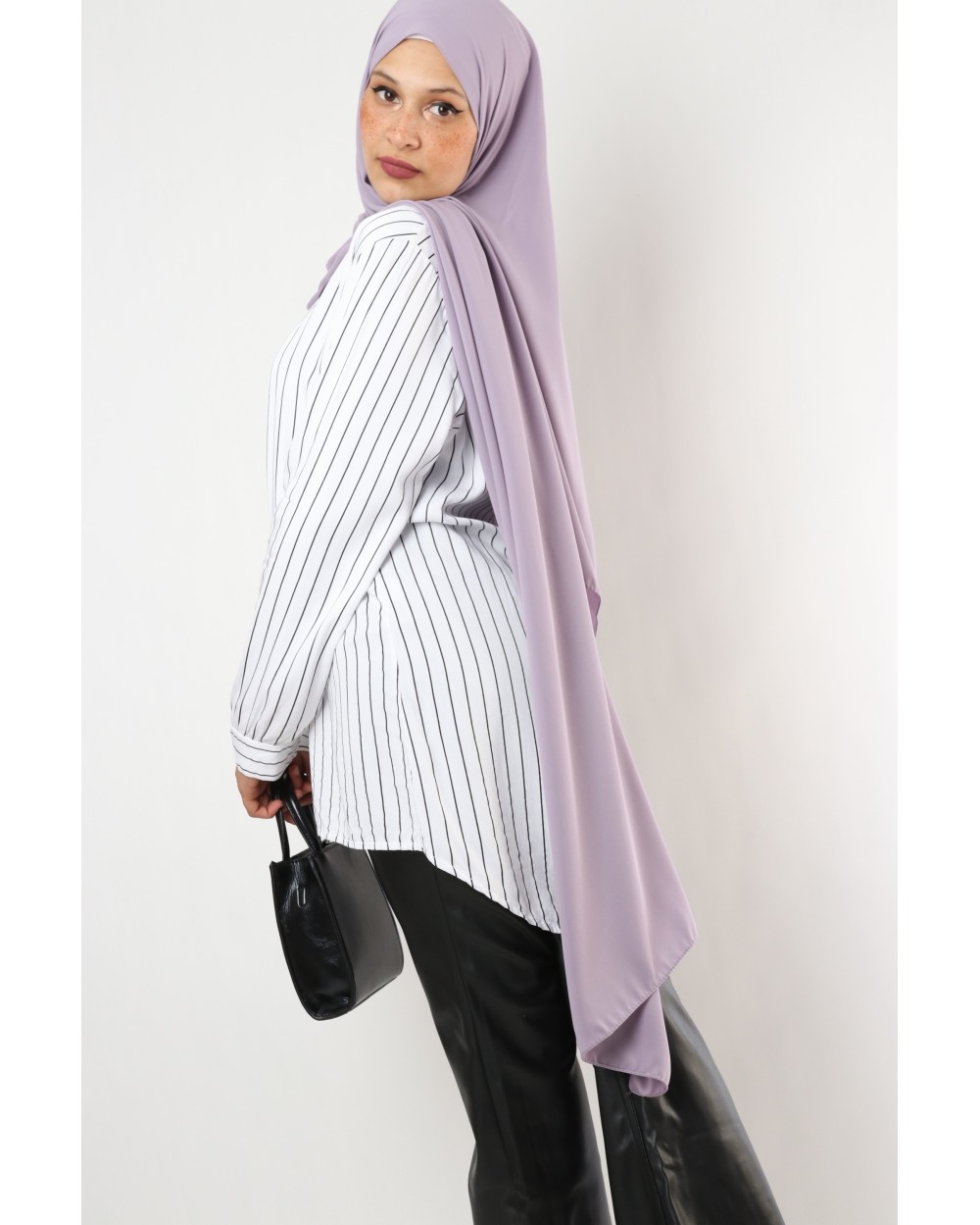 Casual Style Sweatshirt buttoned tunic (Hijab Mode for women) - Mottled  grey color (Anthracite) Select size S-M