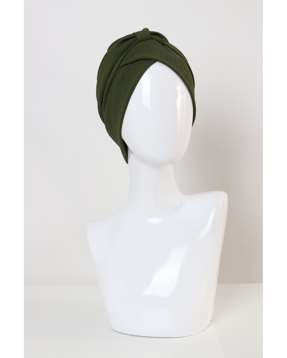Double-breasted crepe turban