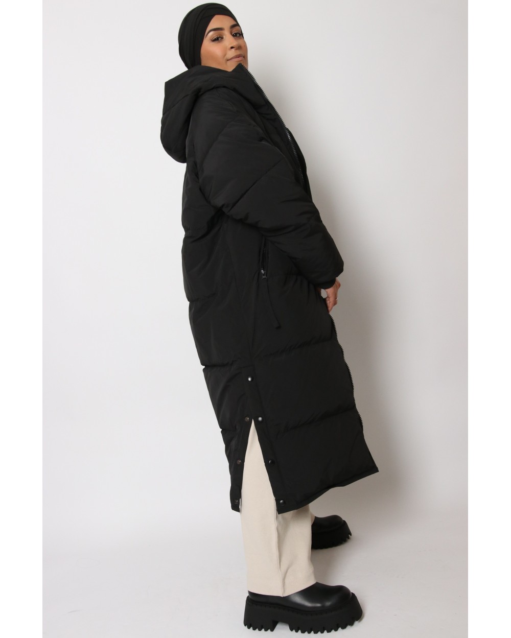 Down maxi coat with hood hotsell