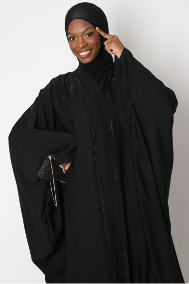 Abaya papillon Dubai strass