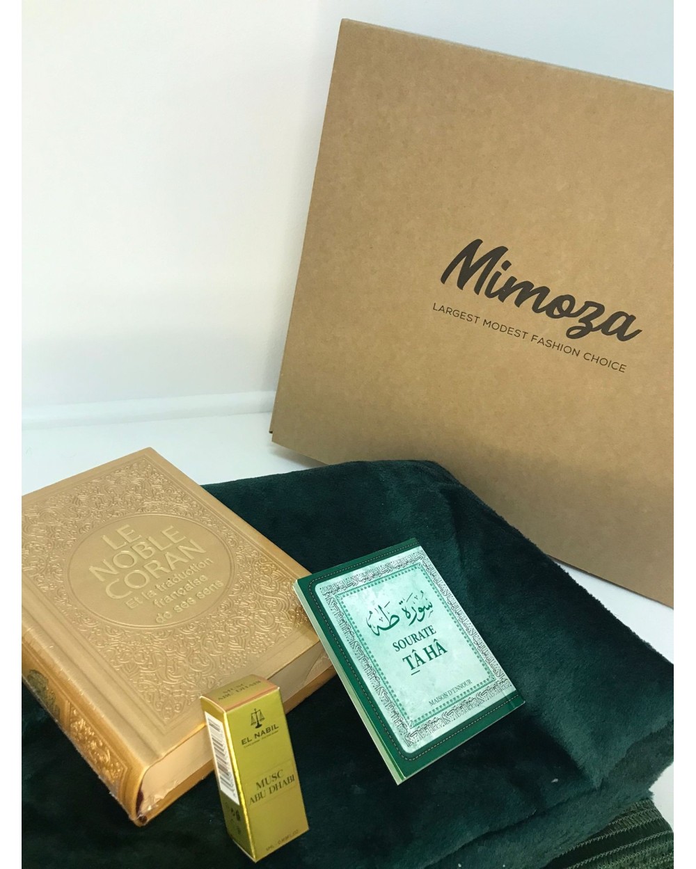 Coffret Cadeaux musulman Box Coran tapis de prière Ramadan 2022 islam  Couleur Vert Bouteille Couleur Vert Bouteille