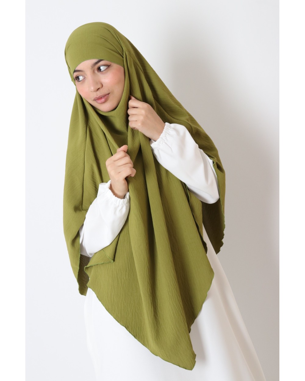 Impasse Overgave Bestuiven Hijab Khimar pointed cut cheap muslim woman modest veil legislated Color  Pistachio Color Pistachio