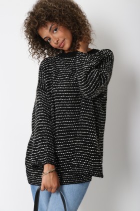 Black and cheap silver sweater