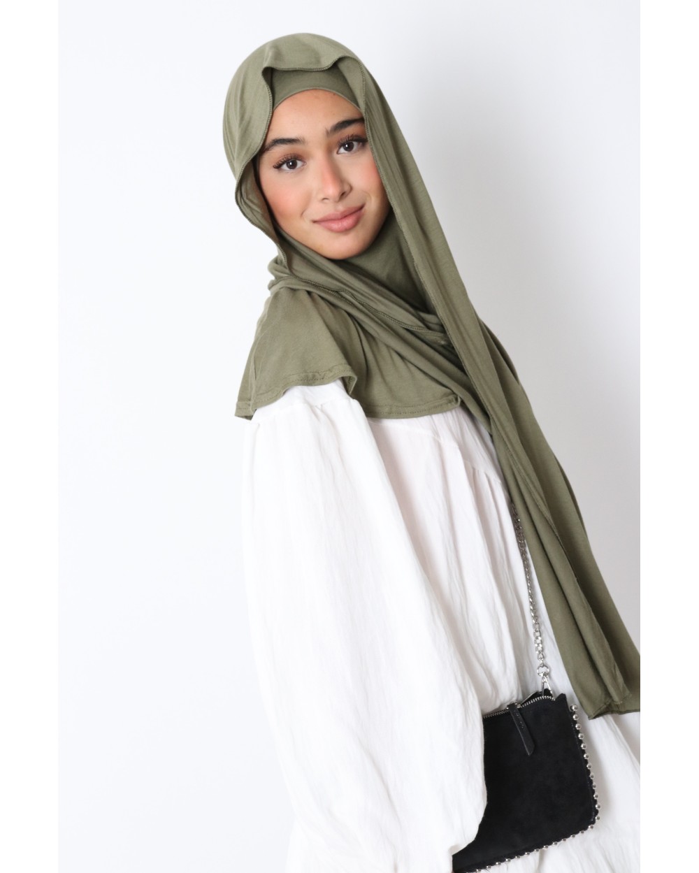 Integrated hood jersey hijab