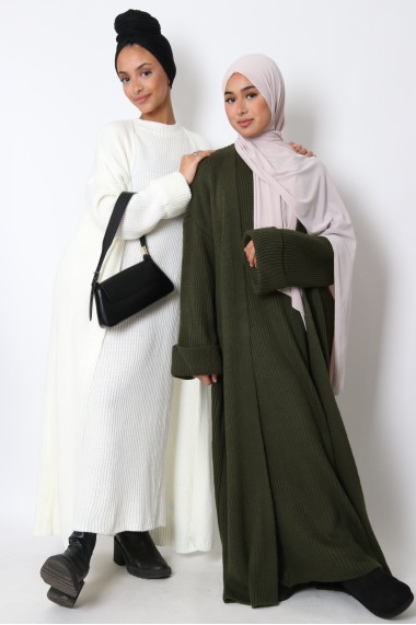 Ensemble décontracté et tenue de sport 2 pièces pour femme (Modest Fashion  France) - Couleur Vert anis et blanc