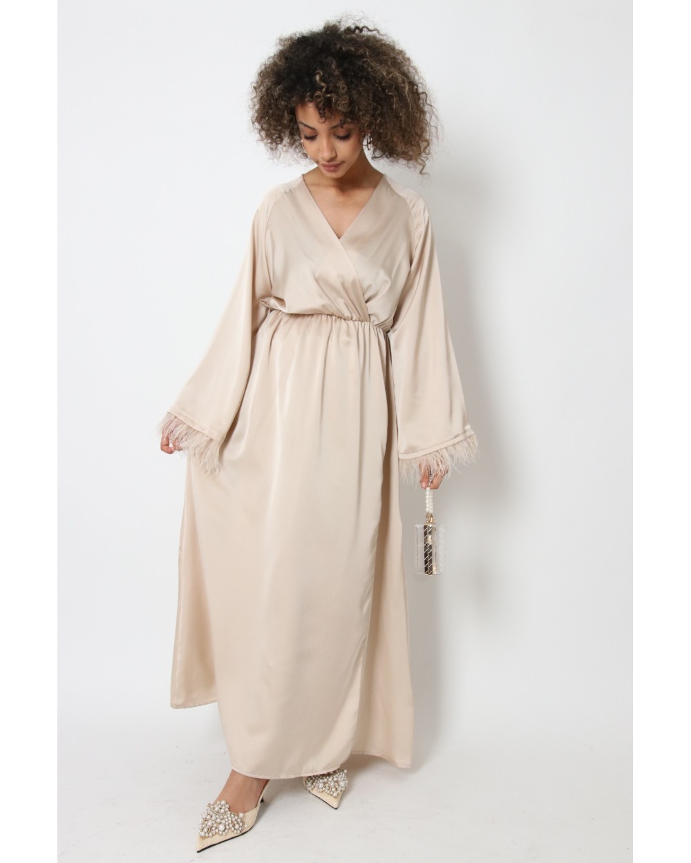 Silk nightgown Creamy. Alisee.