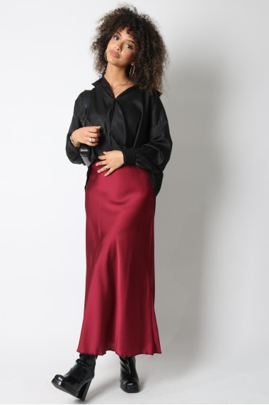 Long satin skirt