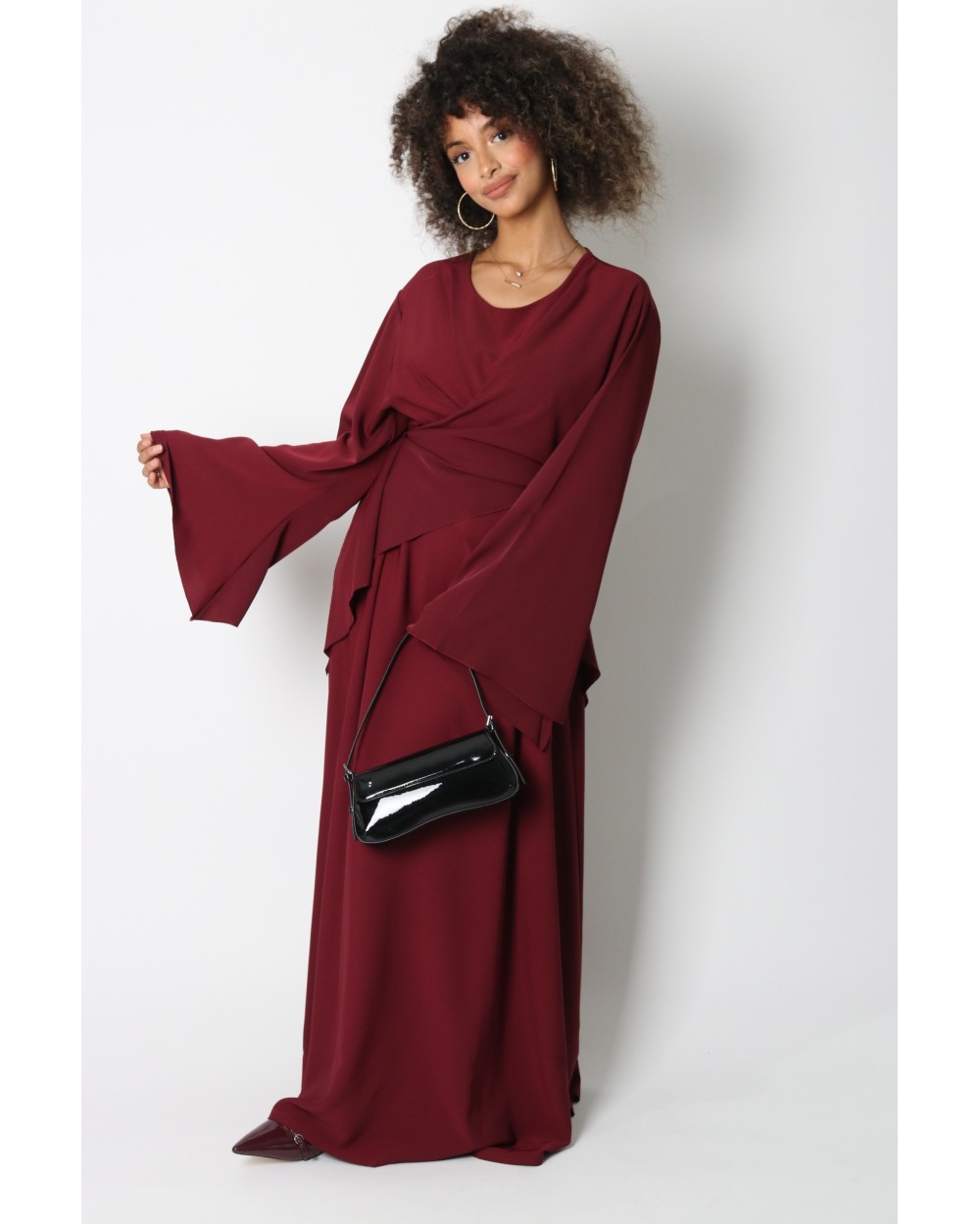 Robe longue croisée