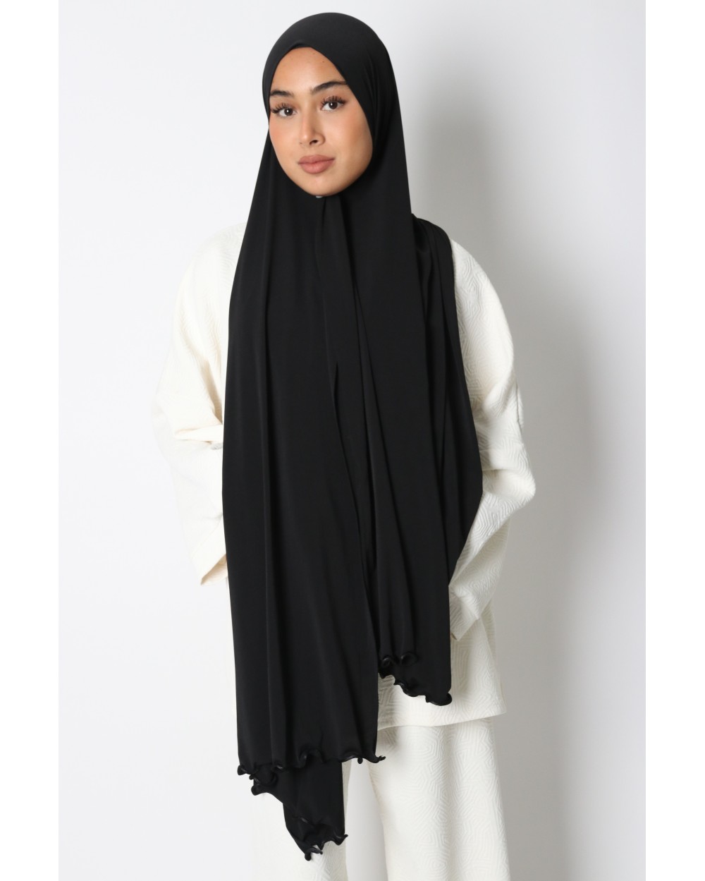 Luxury curly wavy jersey hijab SEDEF